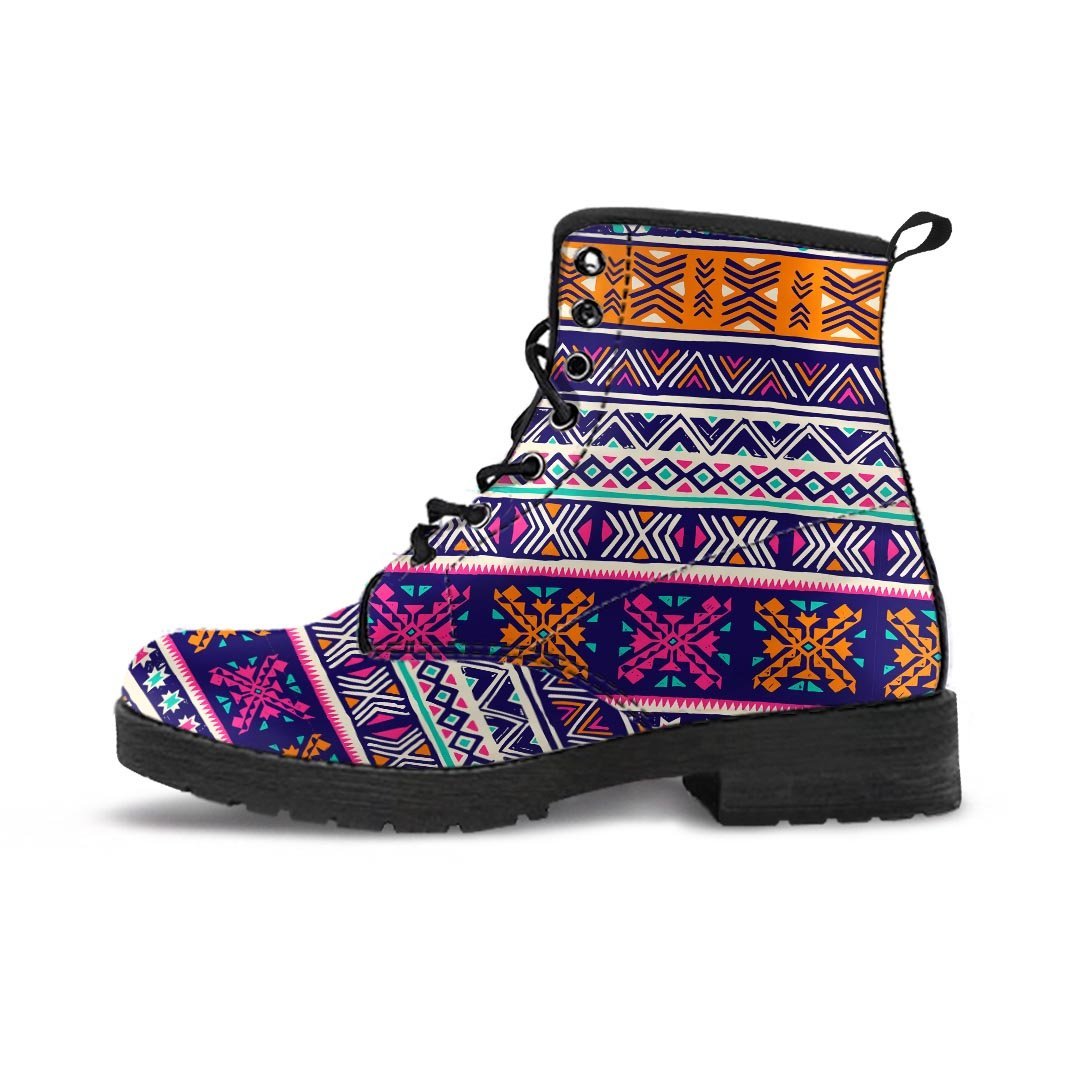 Multicolor Native Aztec Geometric Hipster Women's Boots-grizzshop