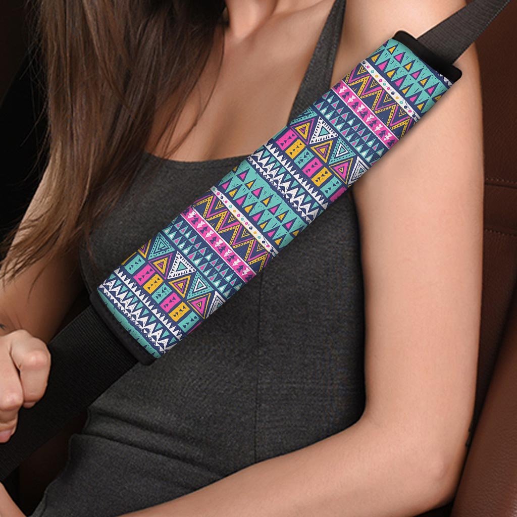 Multicolor Native Aztec Trippy Striped Seat Belt Cover-grizzshop