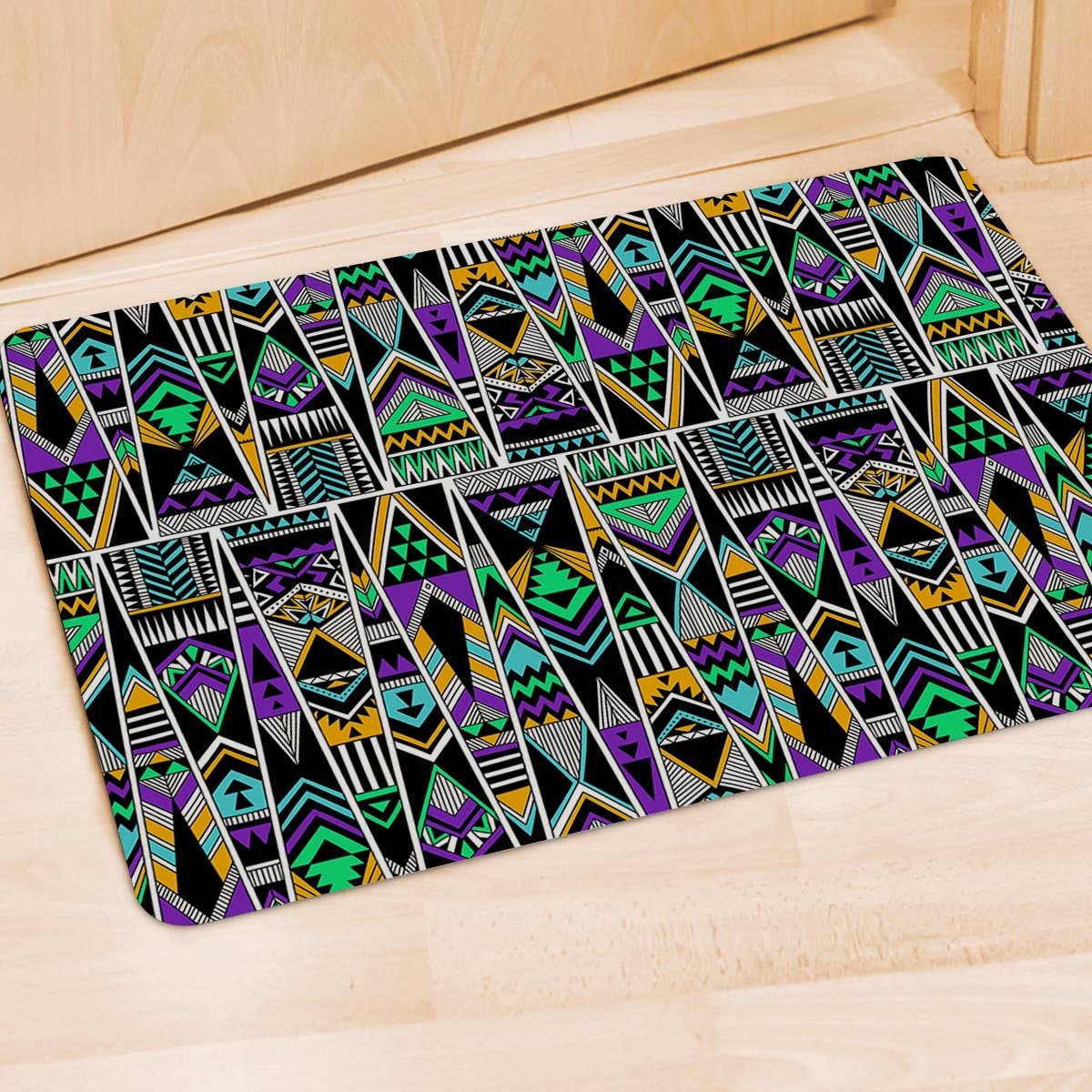Multicolor Native Aztec Vintage Trippy Door Mat-grizzshop