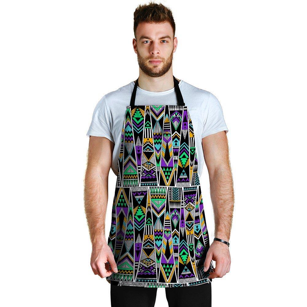 Multicolor Native Aztec Vintage Trippy Men's Apron-grizzshop
