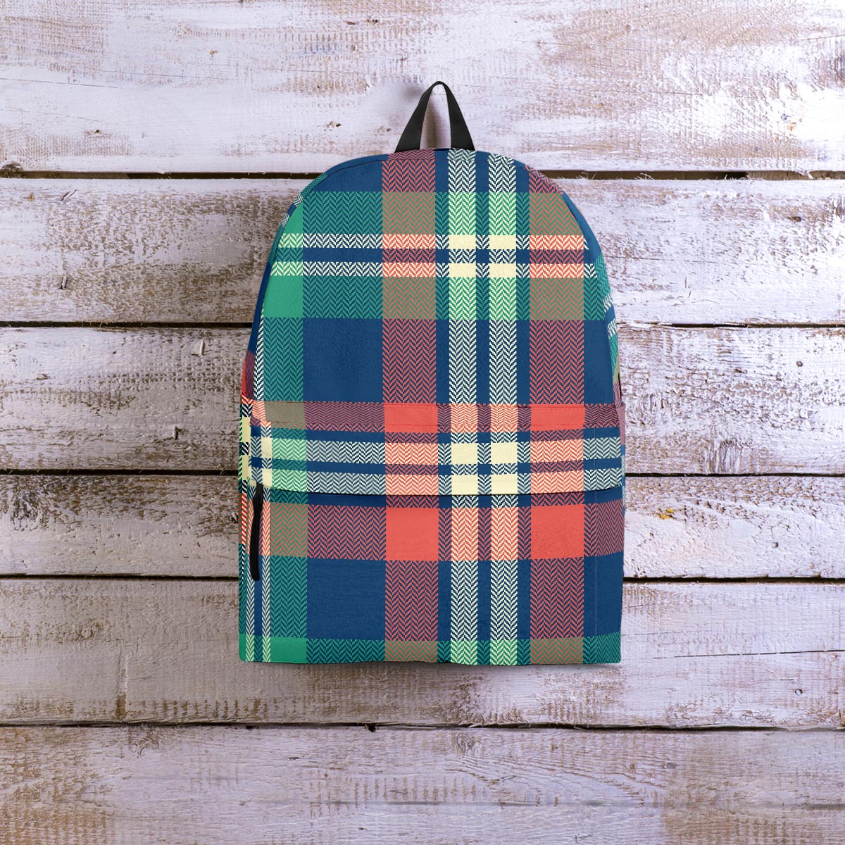 Multicolor Plaid Tartan Backpack-grizzshop
