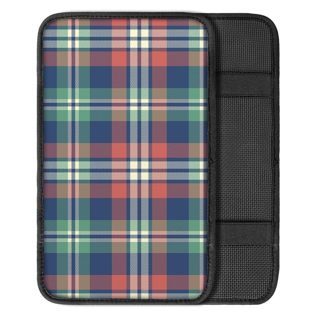 Multicolor Plaid Tartan Car Console Cover-grizzshop