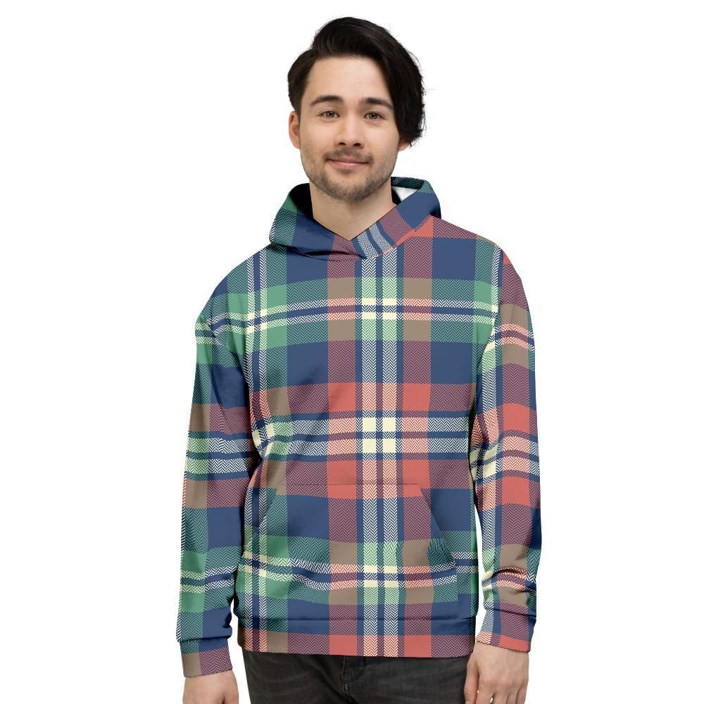Multicolor Plaid Tartan Men's Hoodie-grizzshop