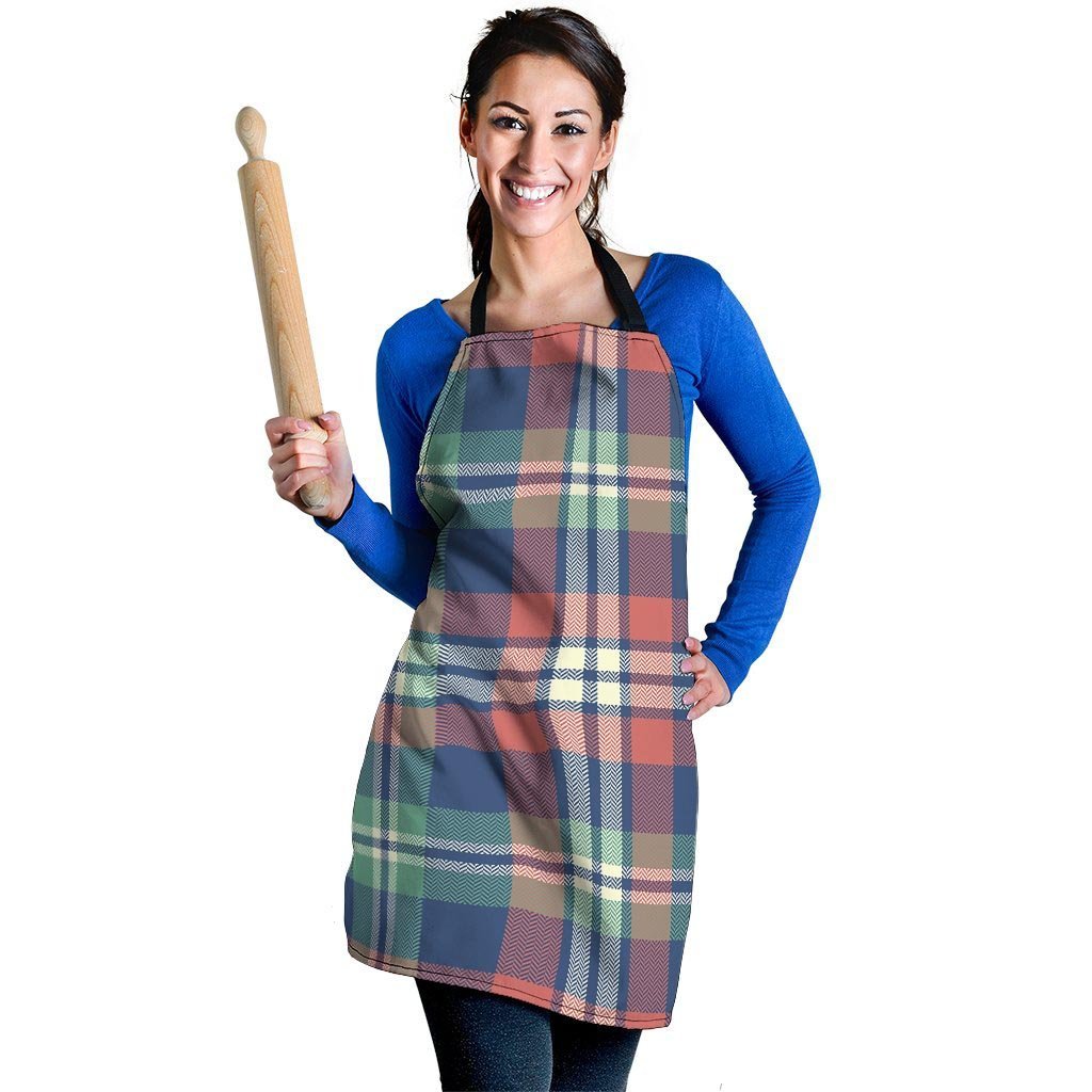 Multicolor Plaid Tartan Women's Apron-grizzshop