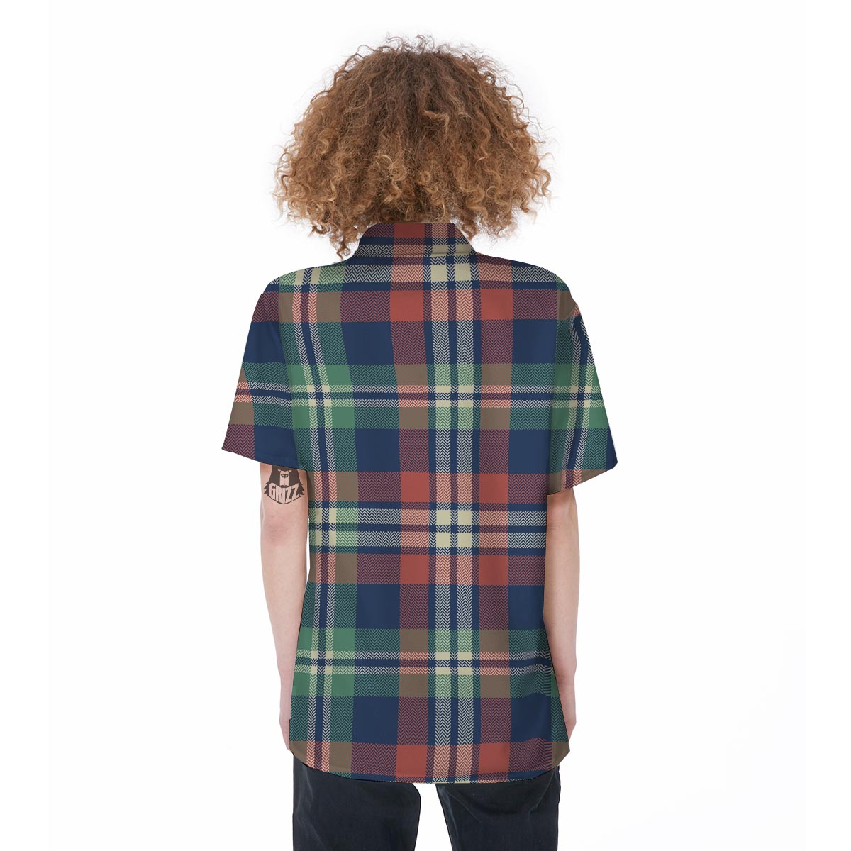 Multicolor Plaid Tartan Women's Short Sleeve Shirts-grizzshop
