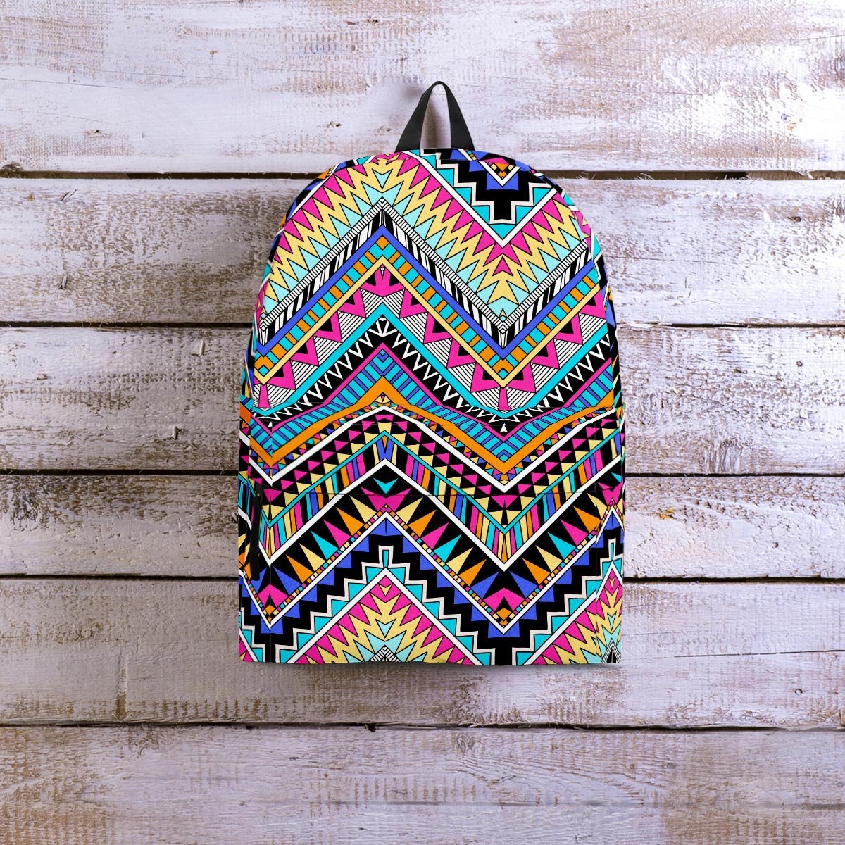 Multicolor Zigzag Indian Aztec Backpack-grizzshop