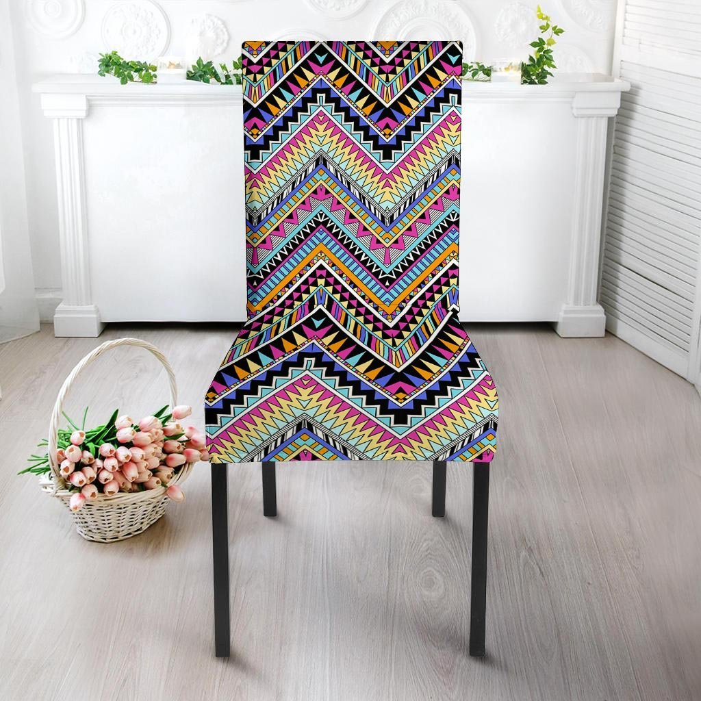 Multicolor Zigzag Indian Aztec Chair Cover-grizzshop