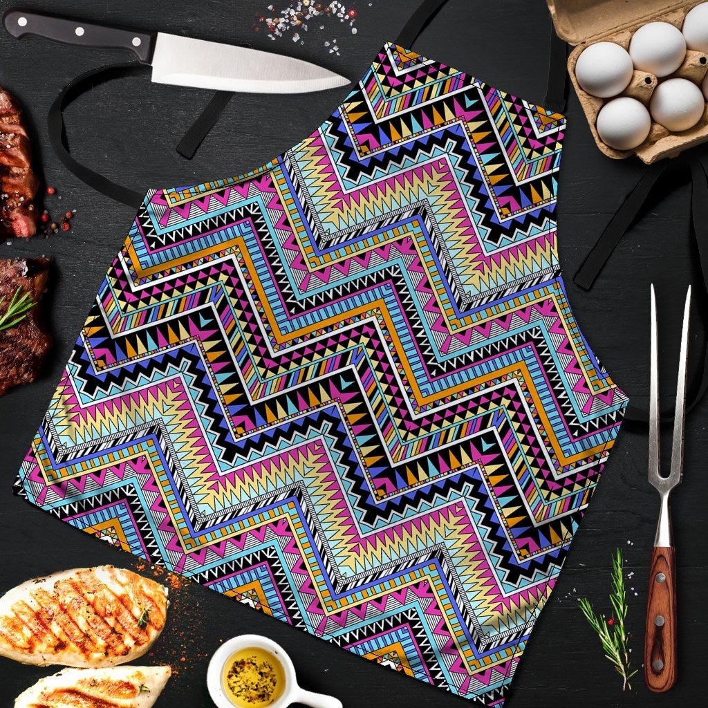 Multicolor Zigzag Indian Aztec Men's Apron-grizzshop
