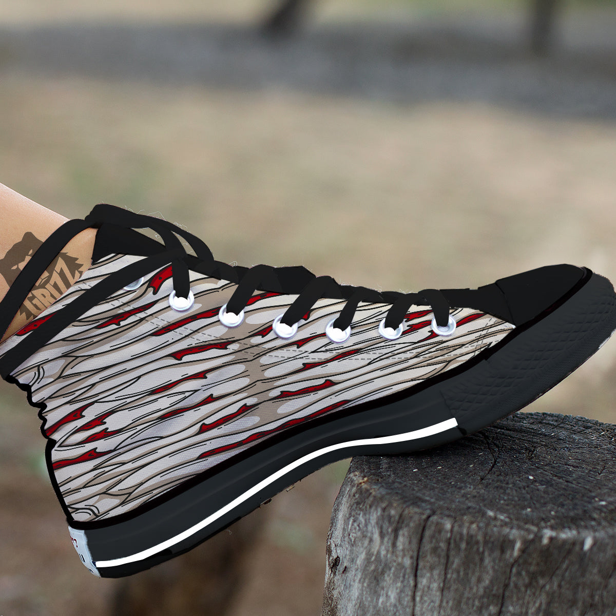 Mummy Bandage Print Pattern Black High Top Shoes-grizzshop