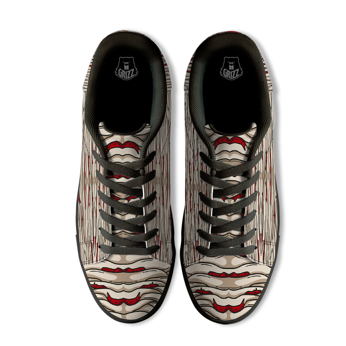 Mummy Bandage Print Pattern Black Low Top Sneakers-grizzshop