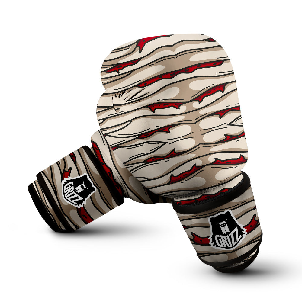 Mummy Bandage Print Pattern Boxing Gloves-grizzshop