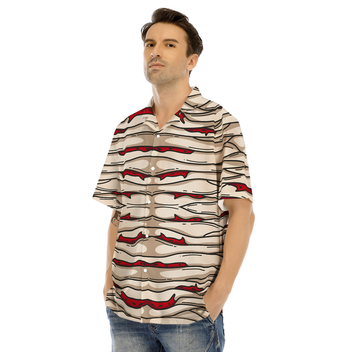 Mummy Bandage Print Pattern Men's Hawaiian Shirt-grizzshop