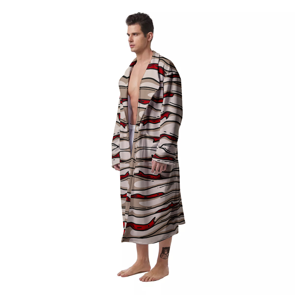 Mummy Bandage Print Pattern Men's Robe-grizzshop