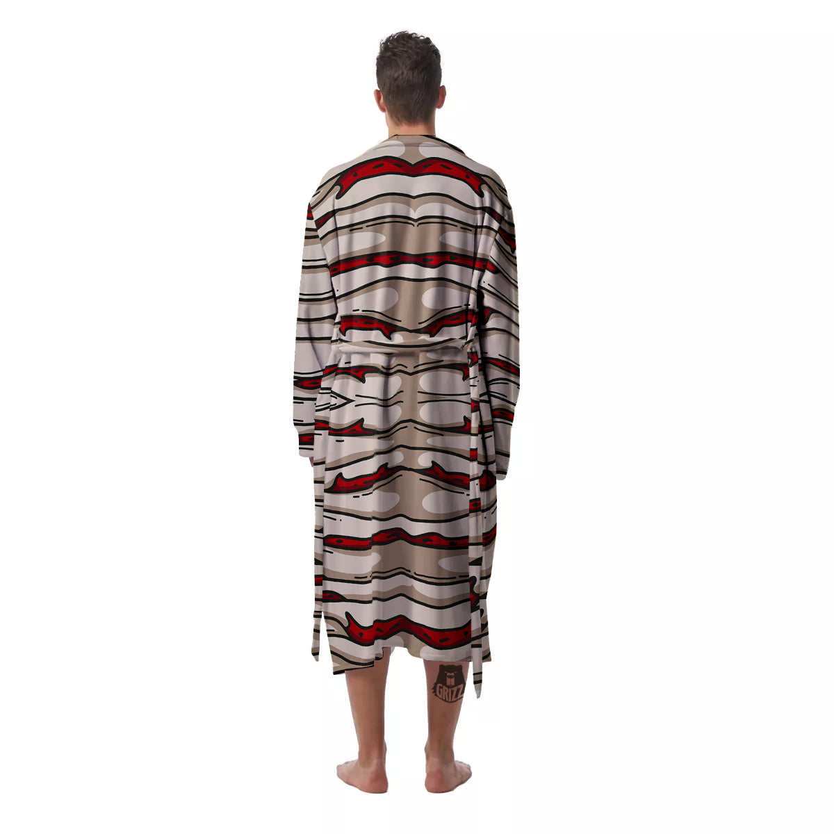 Mummy Bandage Print Pattern Men's Robe-grizzshop