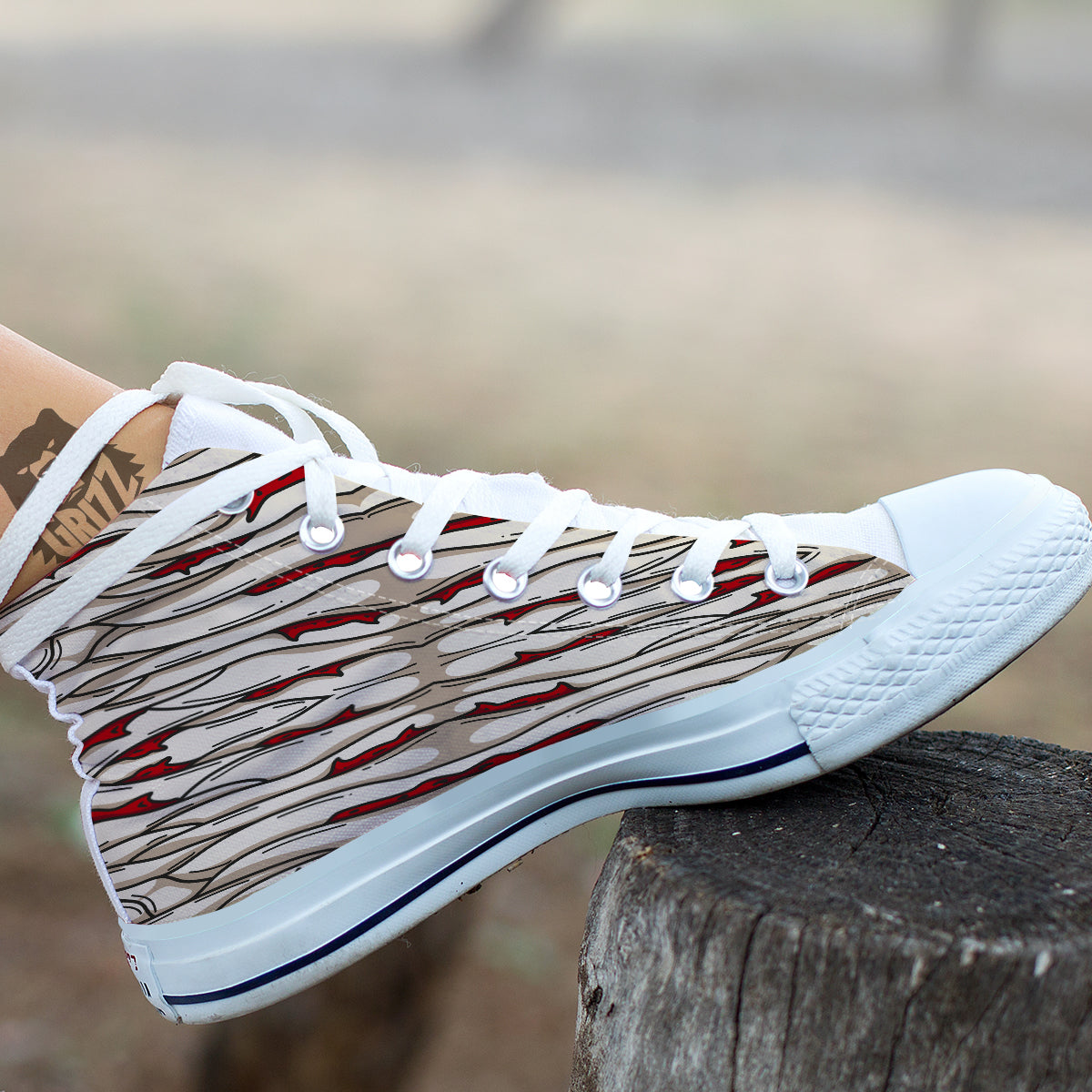 Mummy Bandage Print Pattern White High Top Shoes-grizzshop