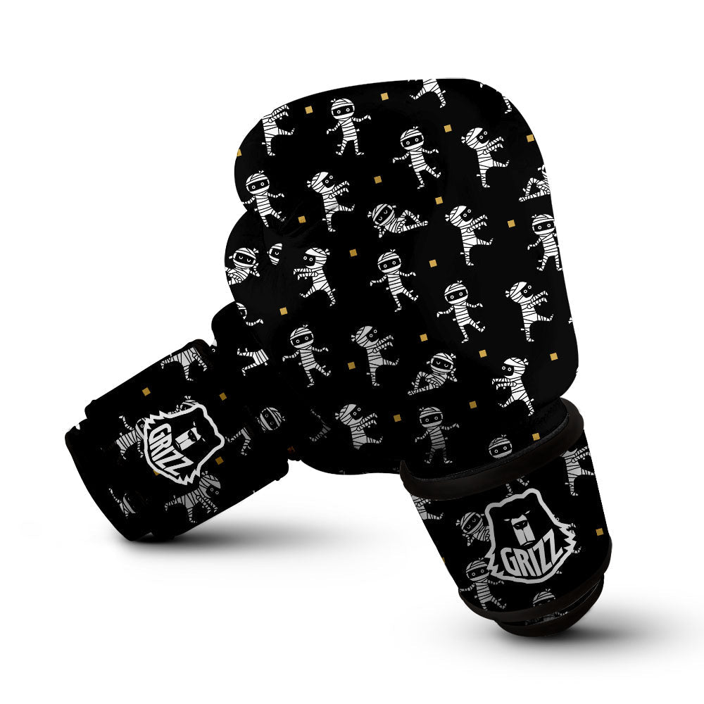 Mummy Cartoon Print Pattern Boxing Gloves-grizzshop