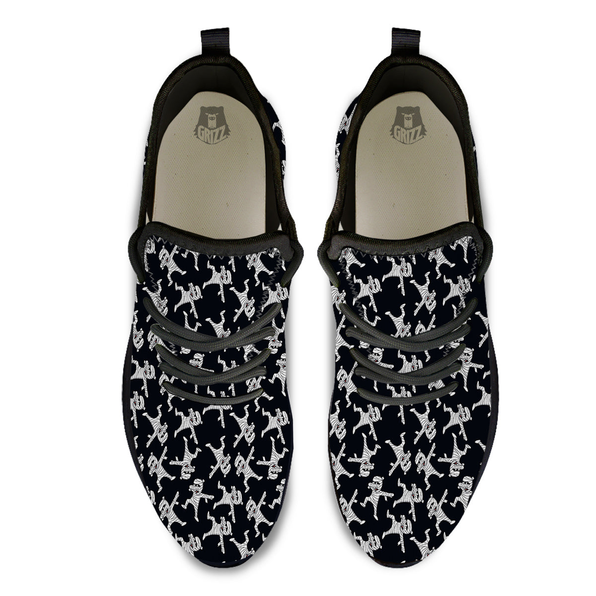 Mummy Cute Print Pattern Black Athletic Shoes-grizzshop