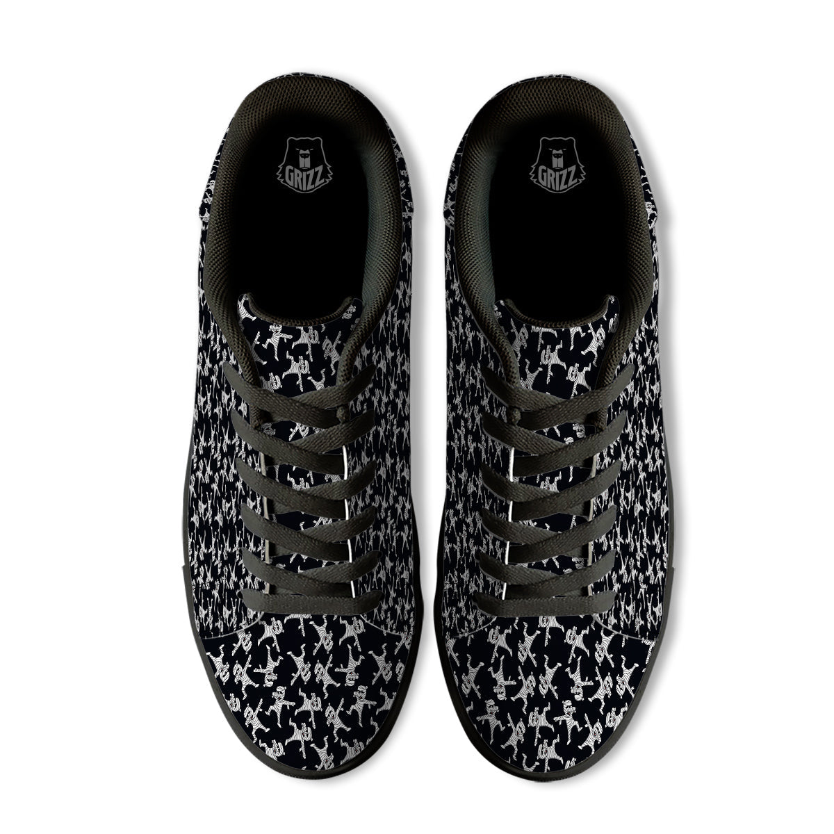 Mummy Cute Print Pattern Black Low Top Sneakers-grizzshop