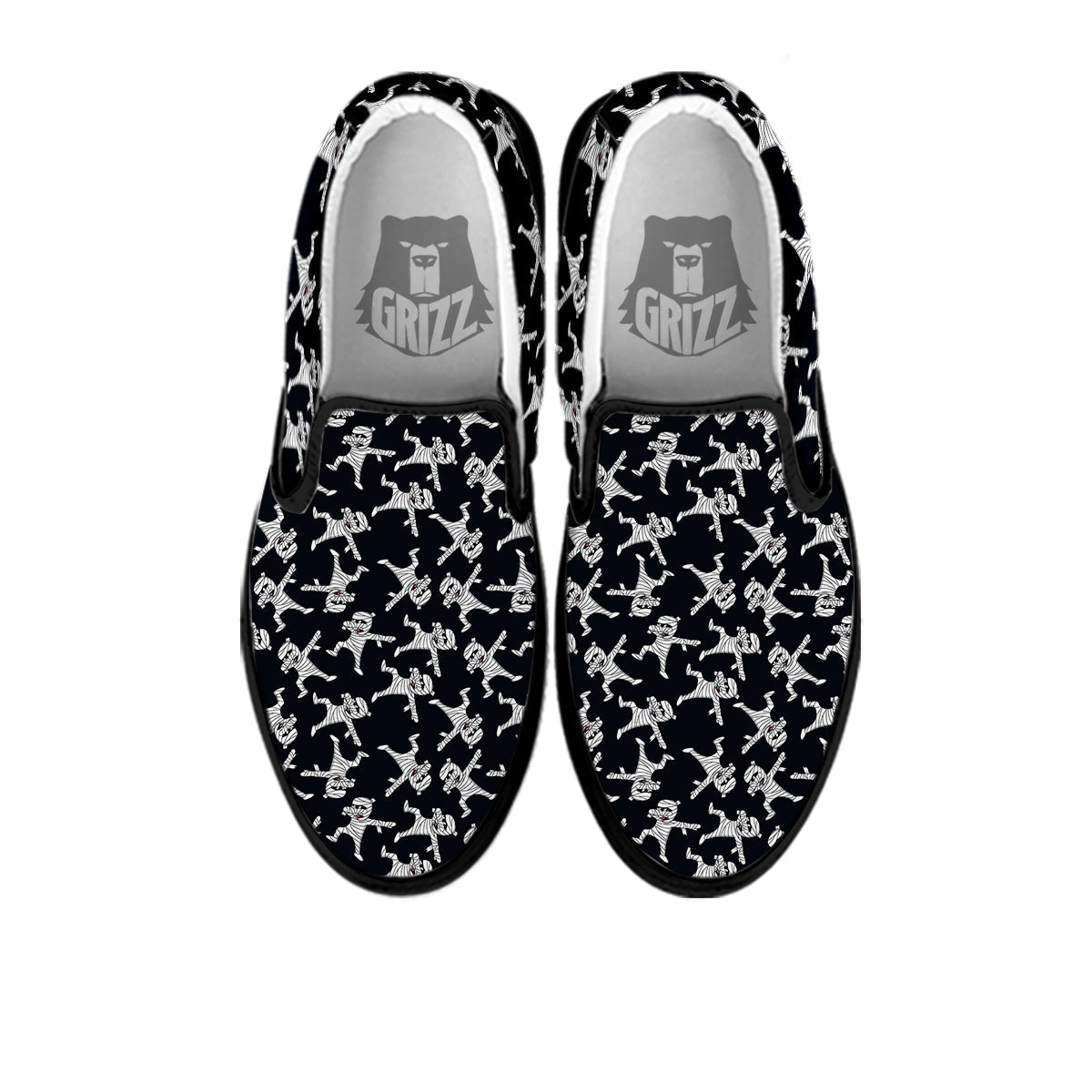 Mummy Cute Print Pattern Black Slip On Shoes-grizzshop