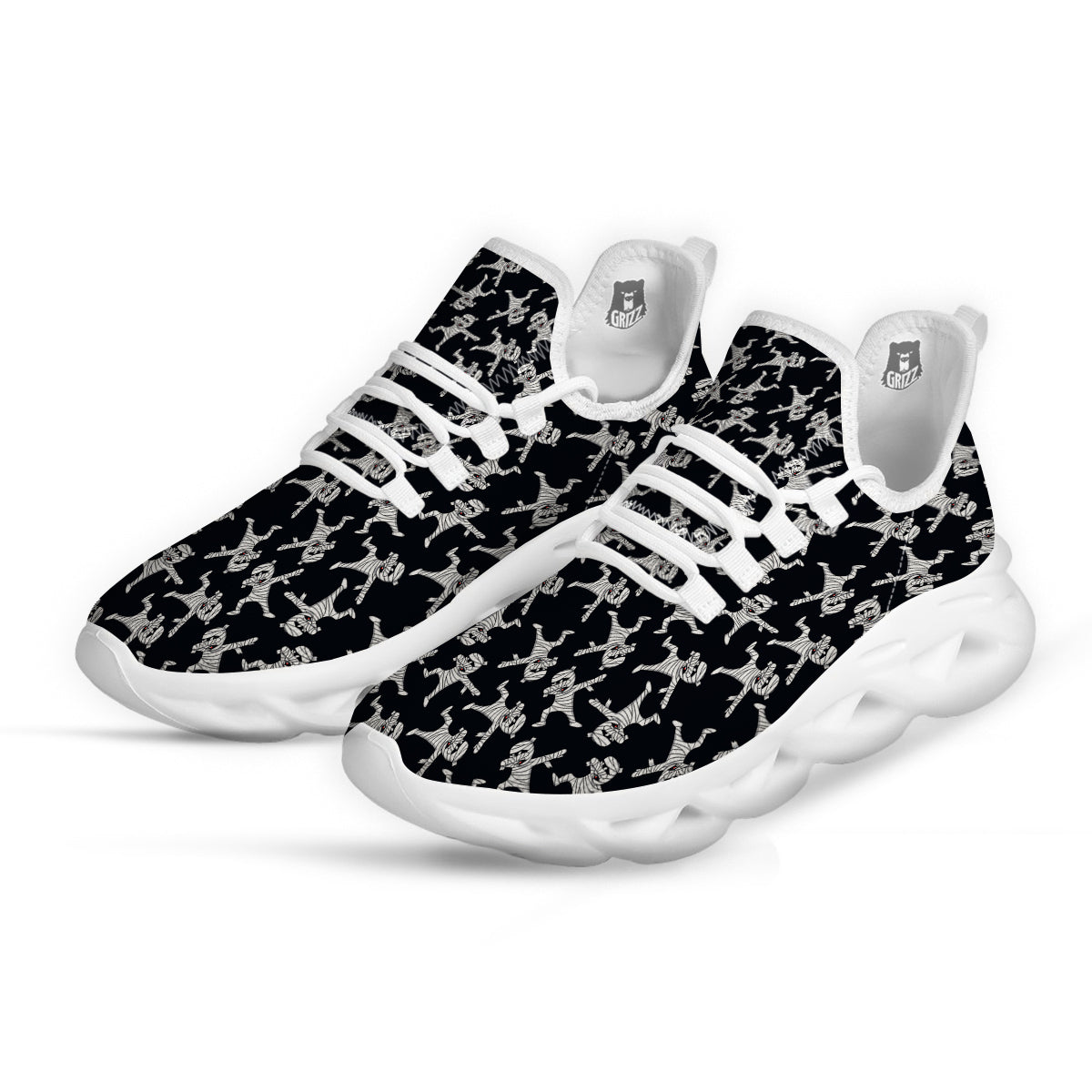 Mummy Cute Print Pattern White Running Shoes-grizzshop
