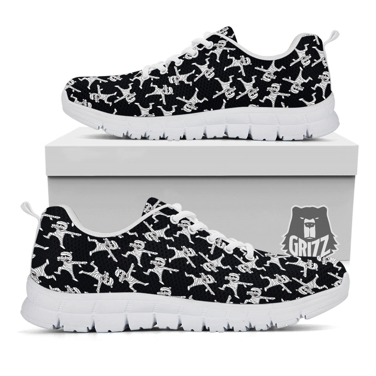 Mummy Cute Print Pattern White Sneaker-grizzshop