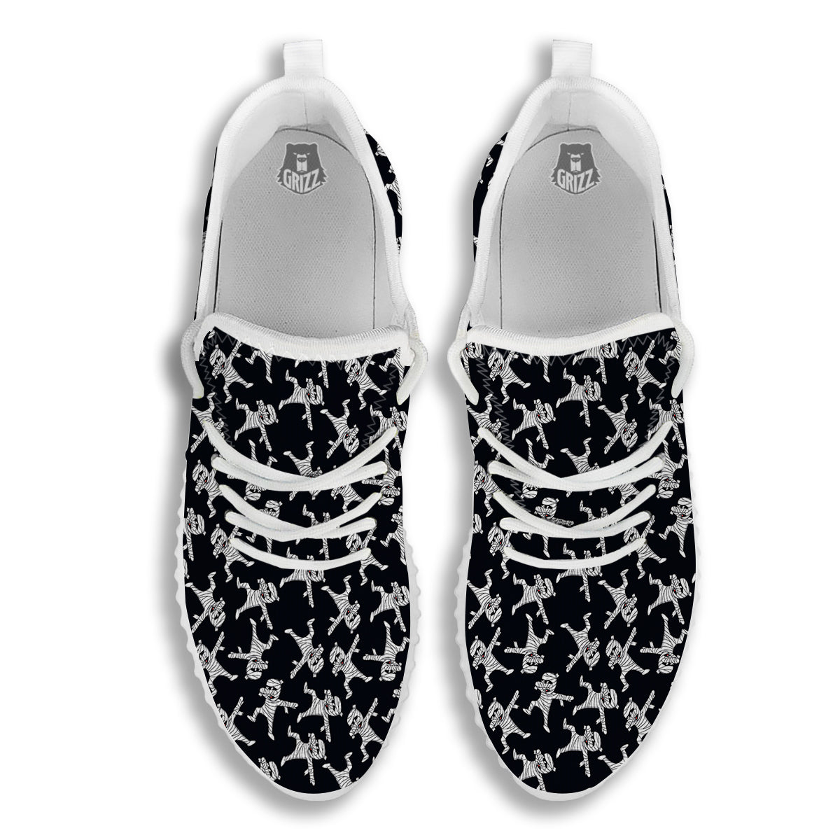 Mummy Cute Print Pattern White Walking Shoes-grizzshop