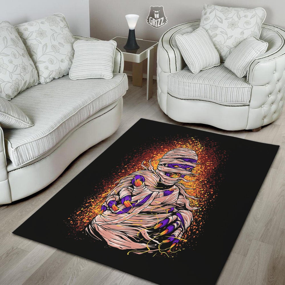 Mummy Halloween Print Floor Mat-grizzshop