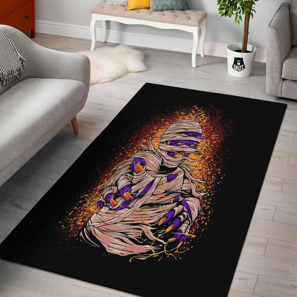 Mummy Halloween Print Floor Mat-grizzshop