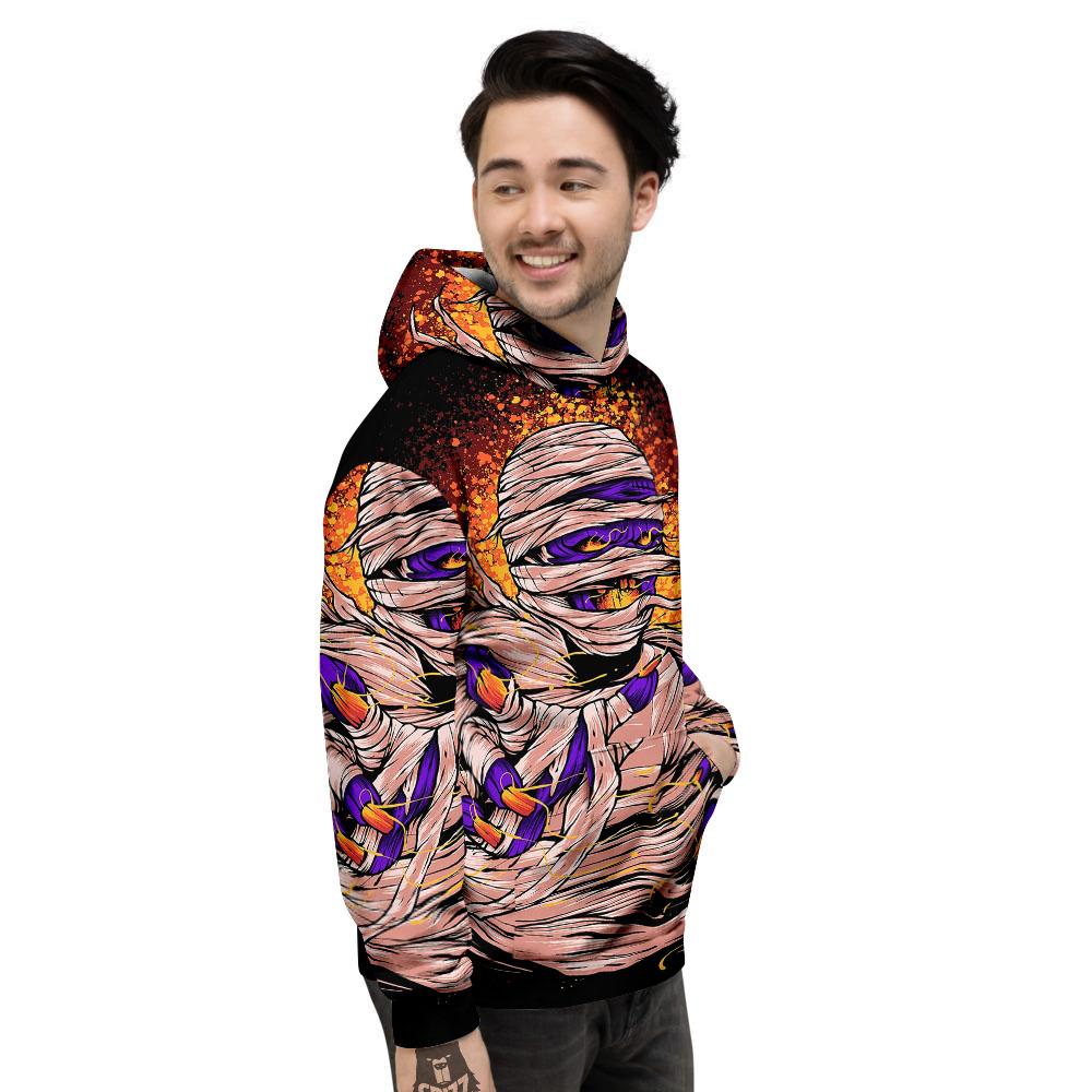 Mummy Halloween Print Men's Hoodie-grizzshop