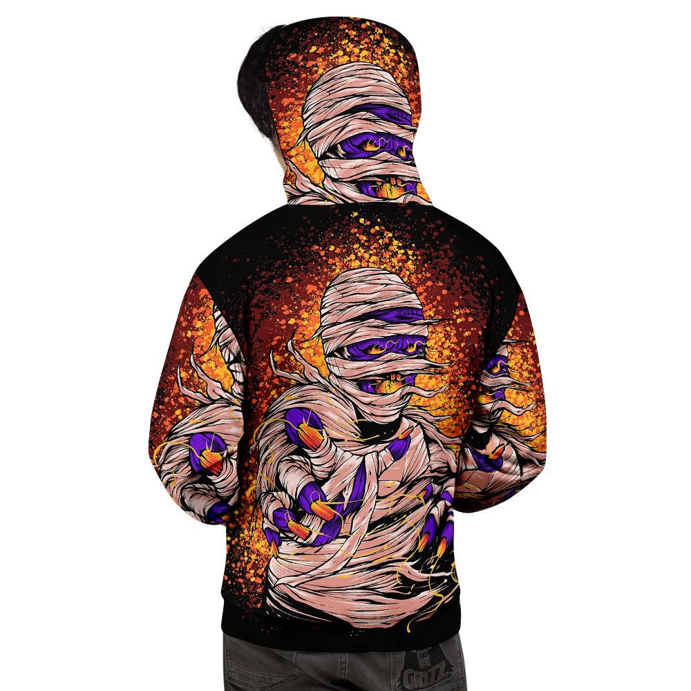 Mummy Halloween Print Men's Hoodie-grizzshop