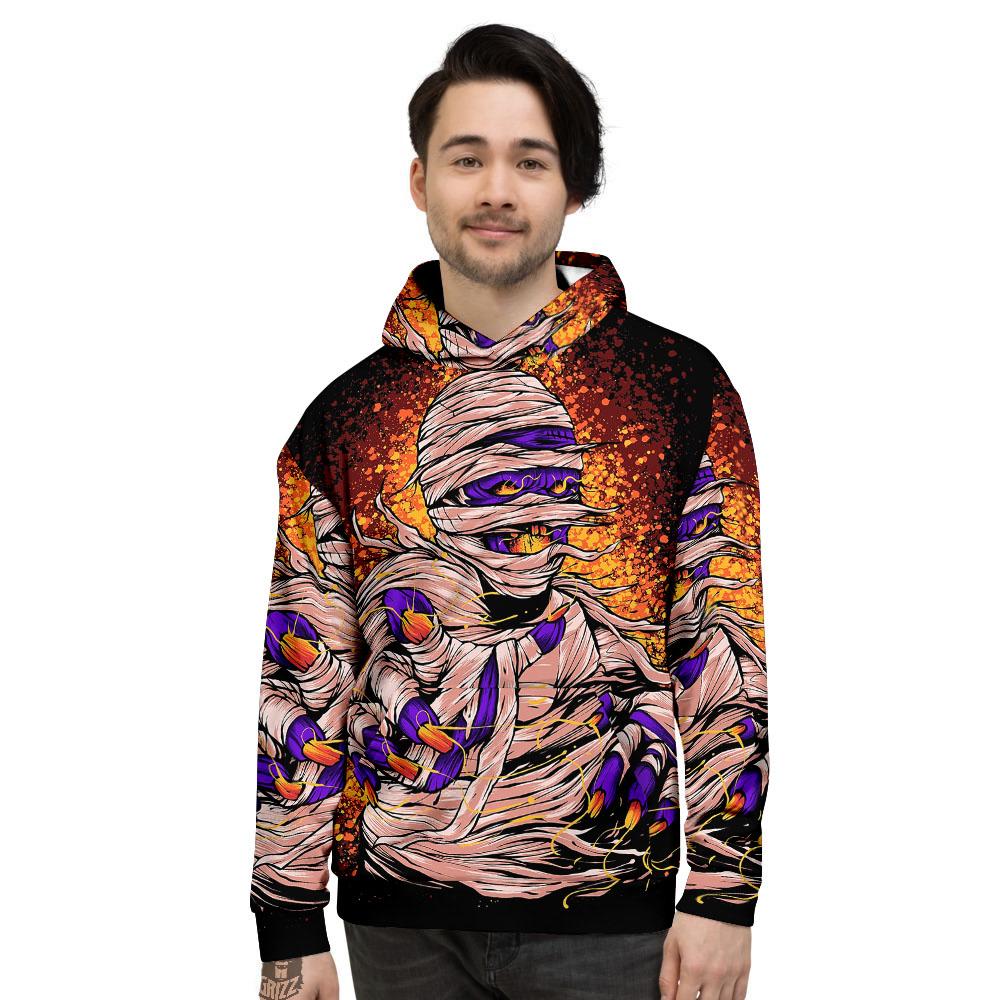 Mummy Halloween Print Men's Hoodie-grizzshop