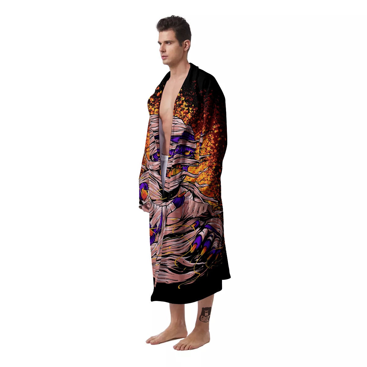 Mummy Halloween Print Men's Robe-grizzshop