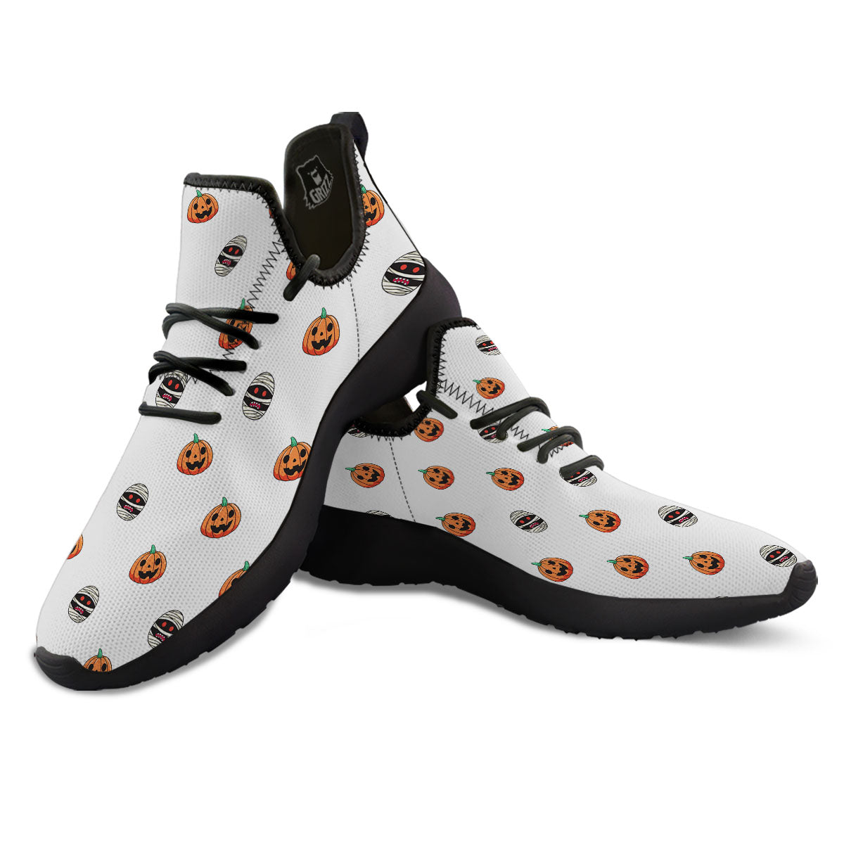 Mummy Halloween Print Pattern Black Athletic Shoes-grizzshop