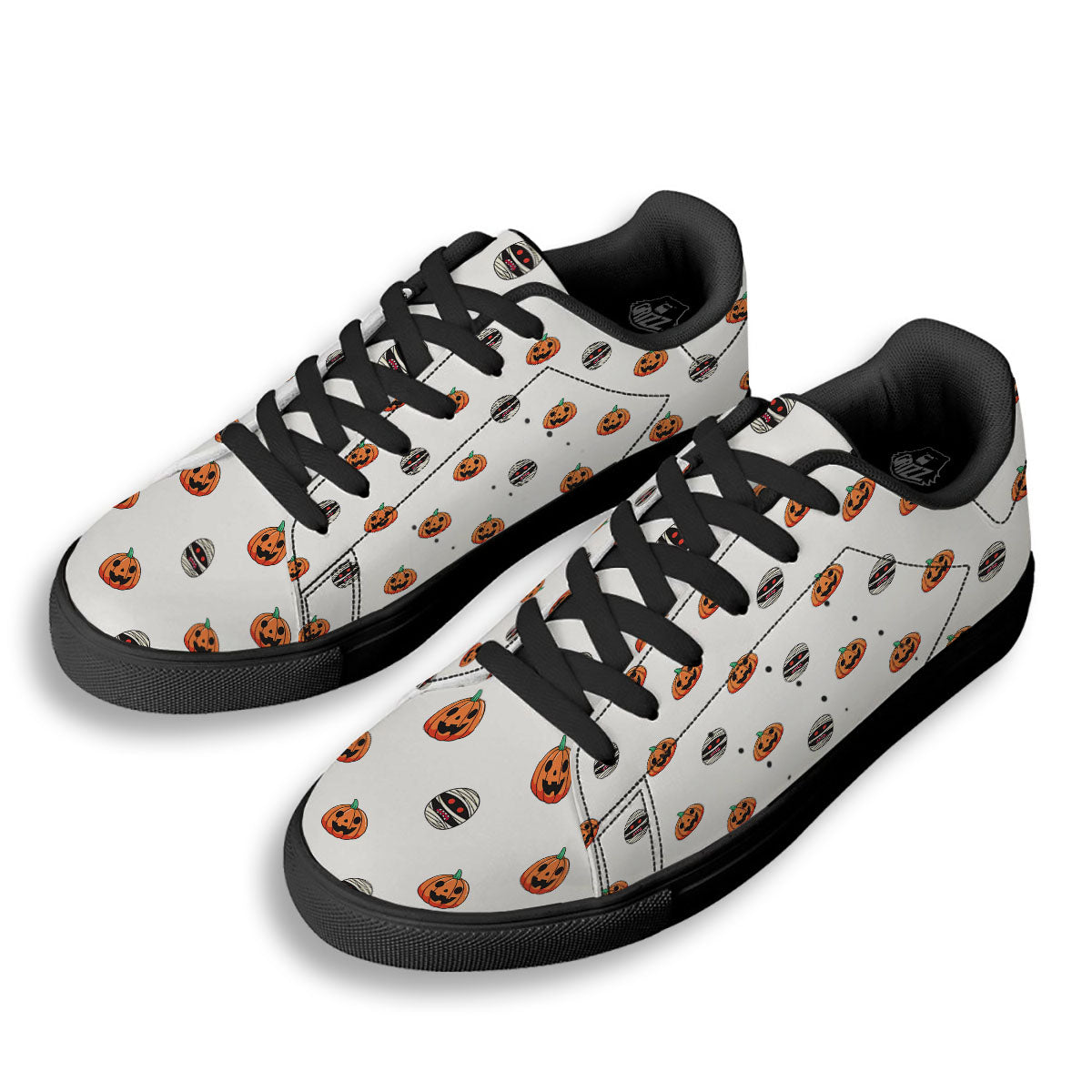 Mummy Halloween Print Pattern Black Low Top Sneakers-grizzshop