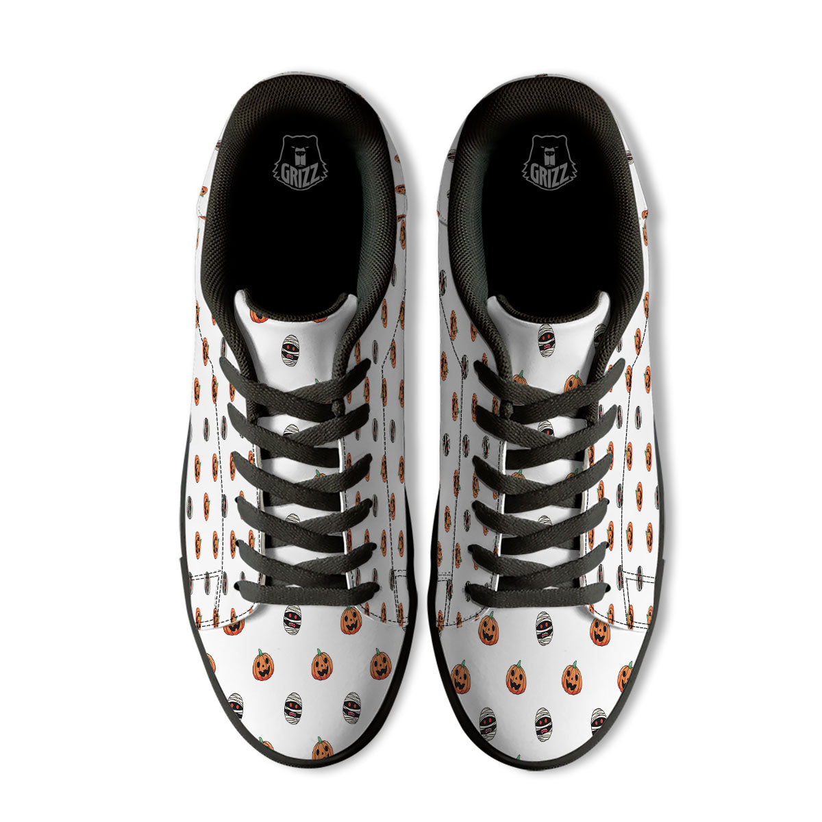 Mummy Halloween Print Pattern Black Low Top Sneakers-grizzshop