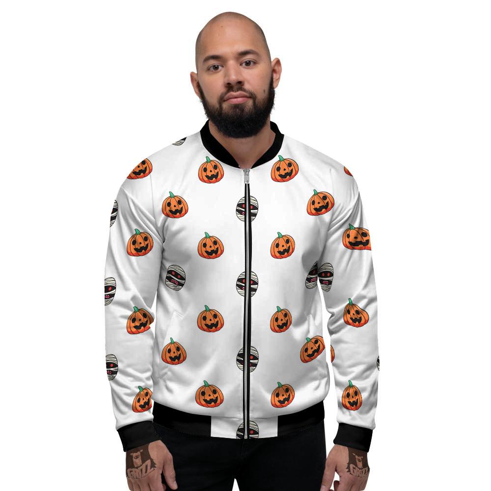 Mummy Halloween Print Pattern Men's Bomber Jacket-grizzshop