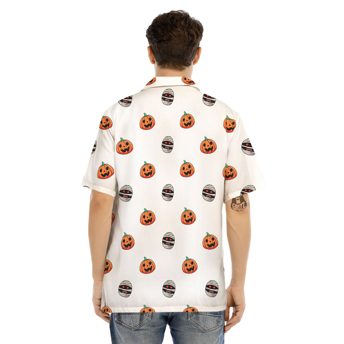 Mummy Halloween Print Pattern Men's Hawaiian Shirt-grizzshop