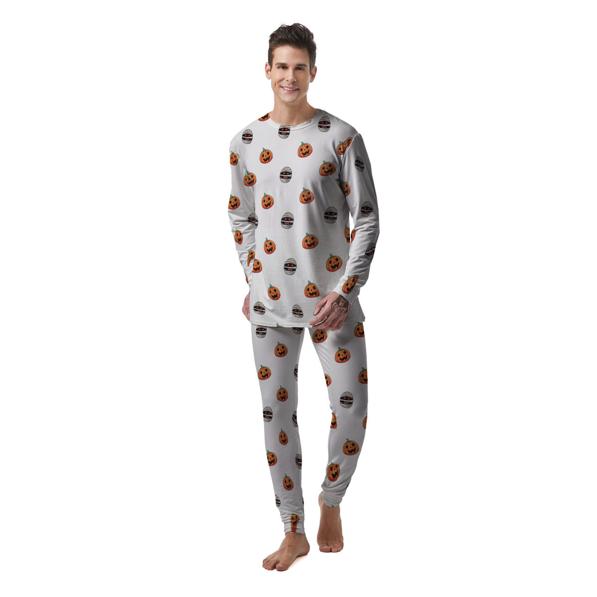 Mummy Halloween Print Pattern Men's Pajamas-grizzshop