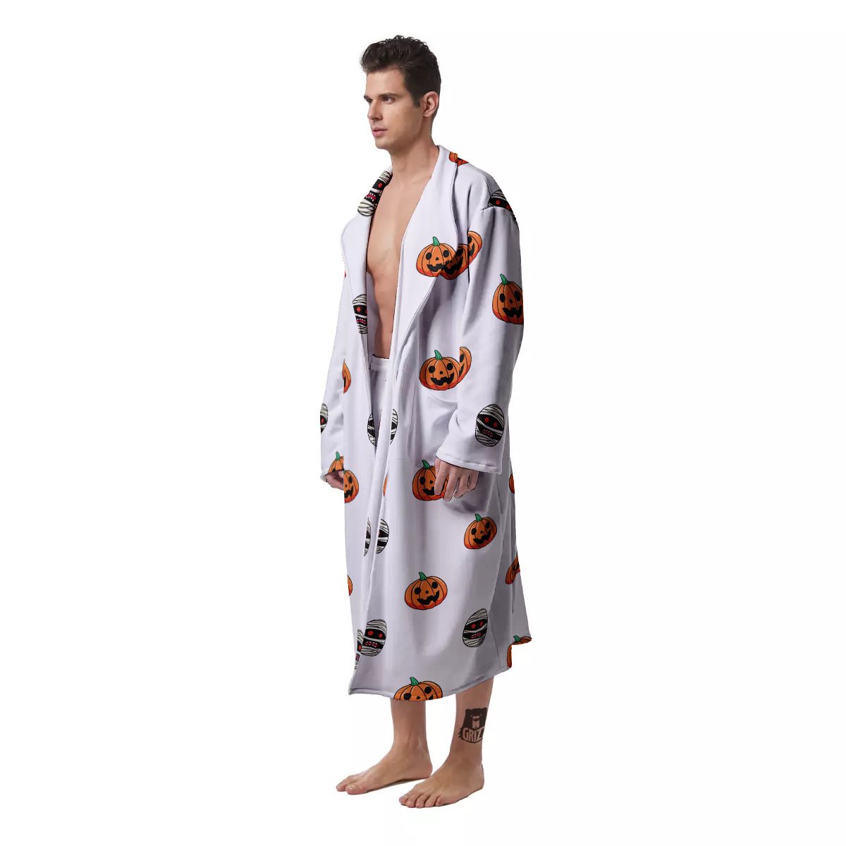 Mummy Halloween Print Pattern Men's Robe-grizzshop