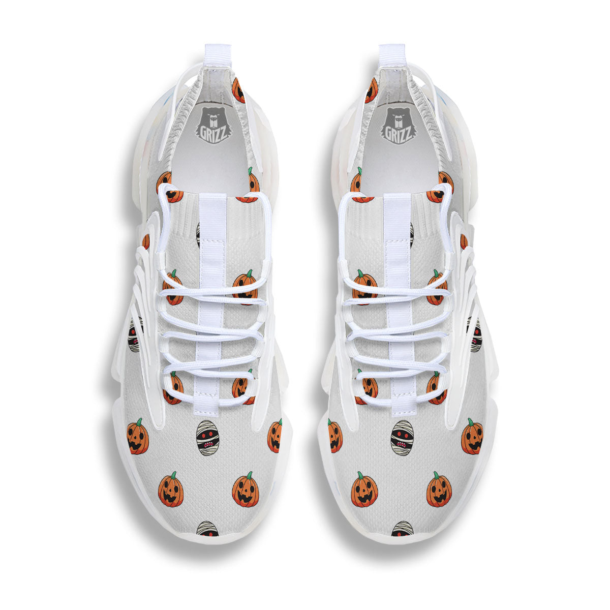 Mummy Halloween Print Pattern White Gym Shoes-grizzshop