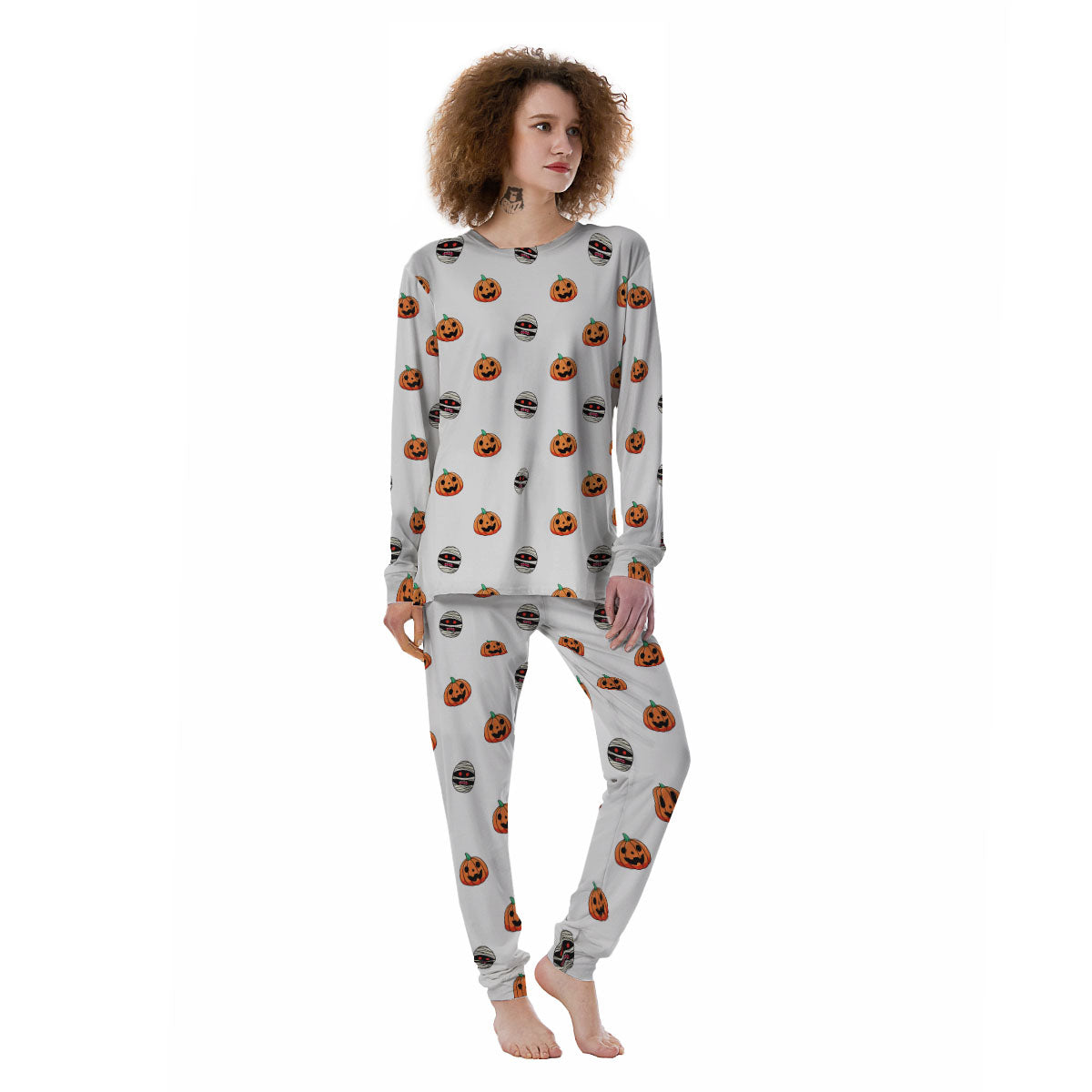 Mummy Halloween Print Pattern Women's Pajamas-grizzshop