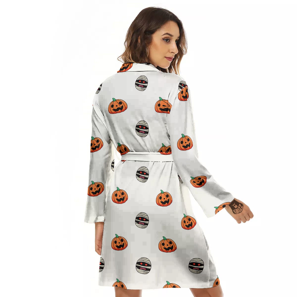 Mummy Halloween Print Pattern Women's Robe-grizzshop