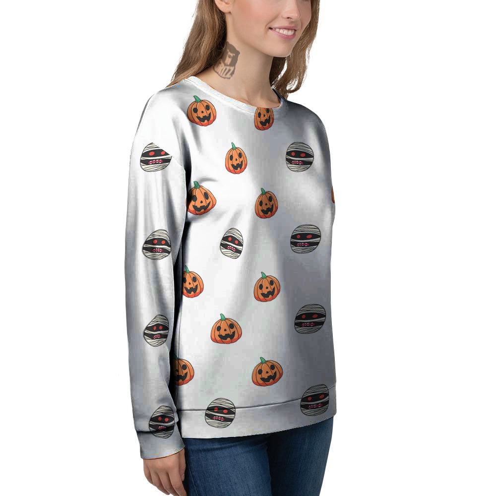 Mummy Halloween Print Pattern Women's Sweatshirt-grizzshop