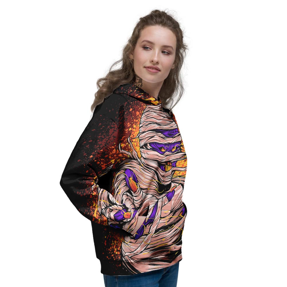 Mummy Halloween Print Women's Hoodie-grizzshop
