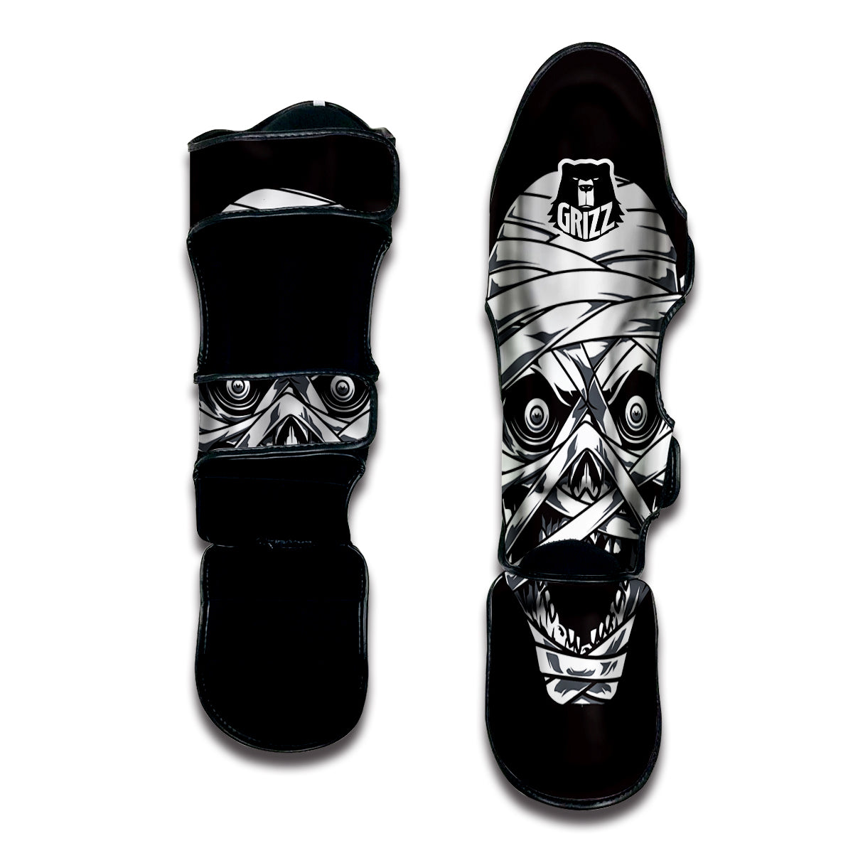 Mummy Head Print Muay Thai Shin Guards-grizzshop