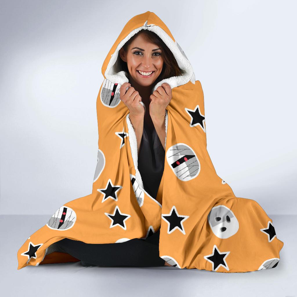 Mummy Print Pattern Hooded Blanket-grizzshop