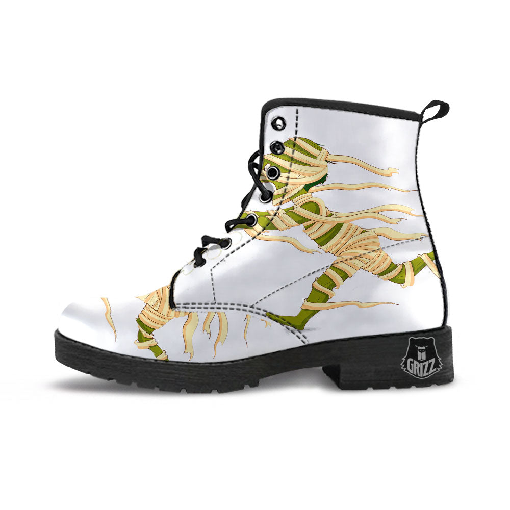 Mummy Running Print Leather Boots-grizzshop