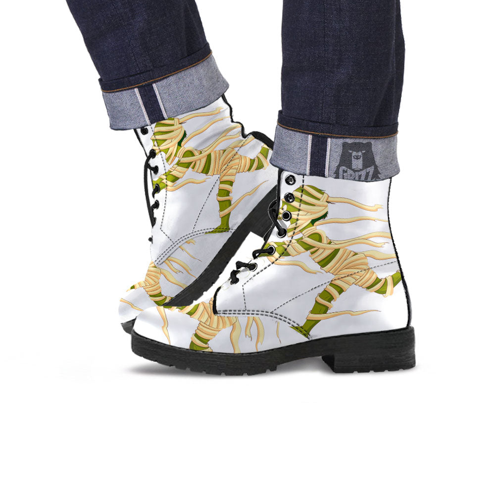 Mummy Running Print Leather Boots-grizzshop