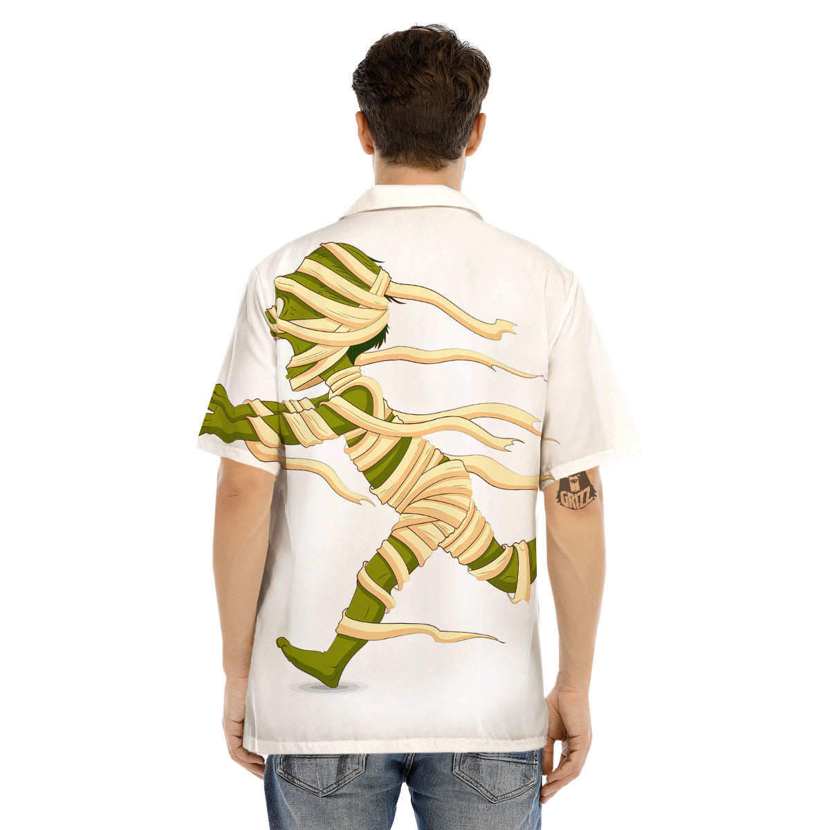 Mummy Running Print Men's Hawaiian Shirt-grizzshop