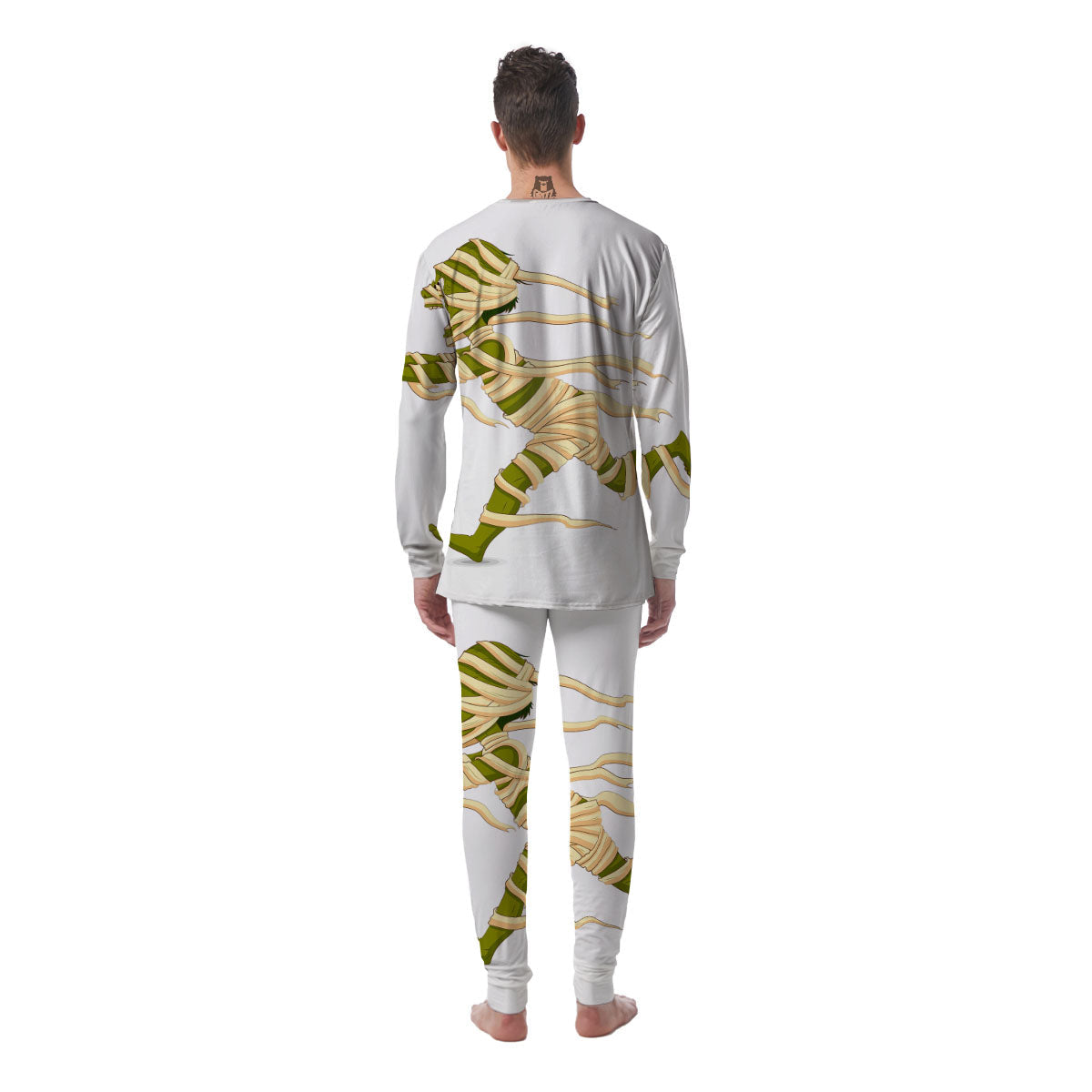Mummy Running Print Men's Pajamas-grizzshop